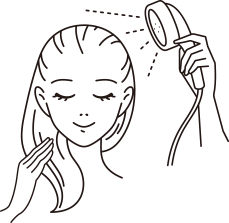 「頭皮までしっかり予洗い」イメージ図